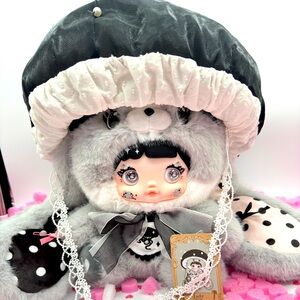 Nommi Mushroom Hat 400% Plush Doll Jade | Kawaii Designer Toy Blind Box 🍄